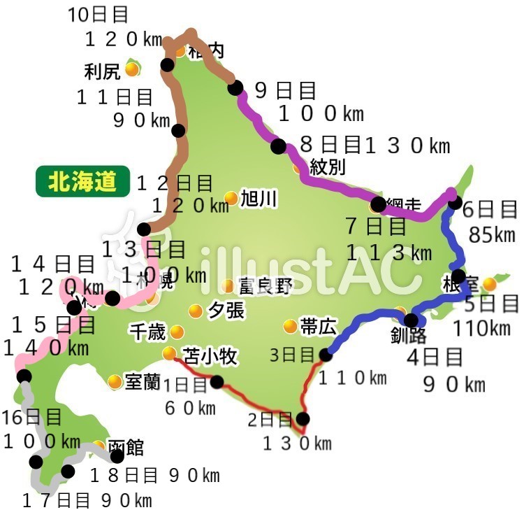 北海道１周走行記録１６～１８日目。