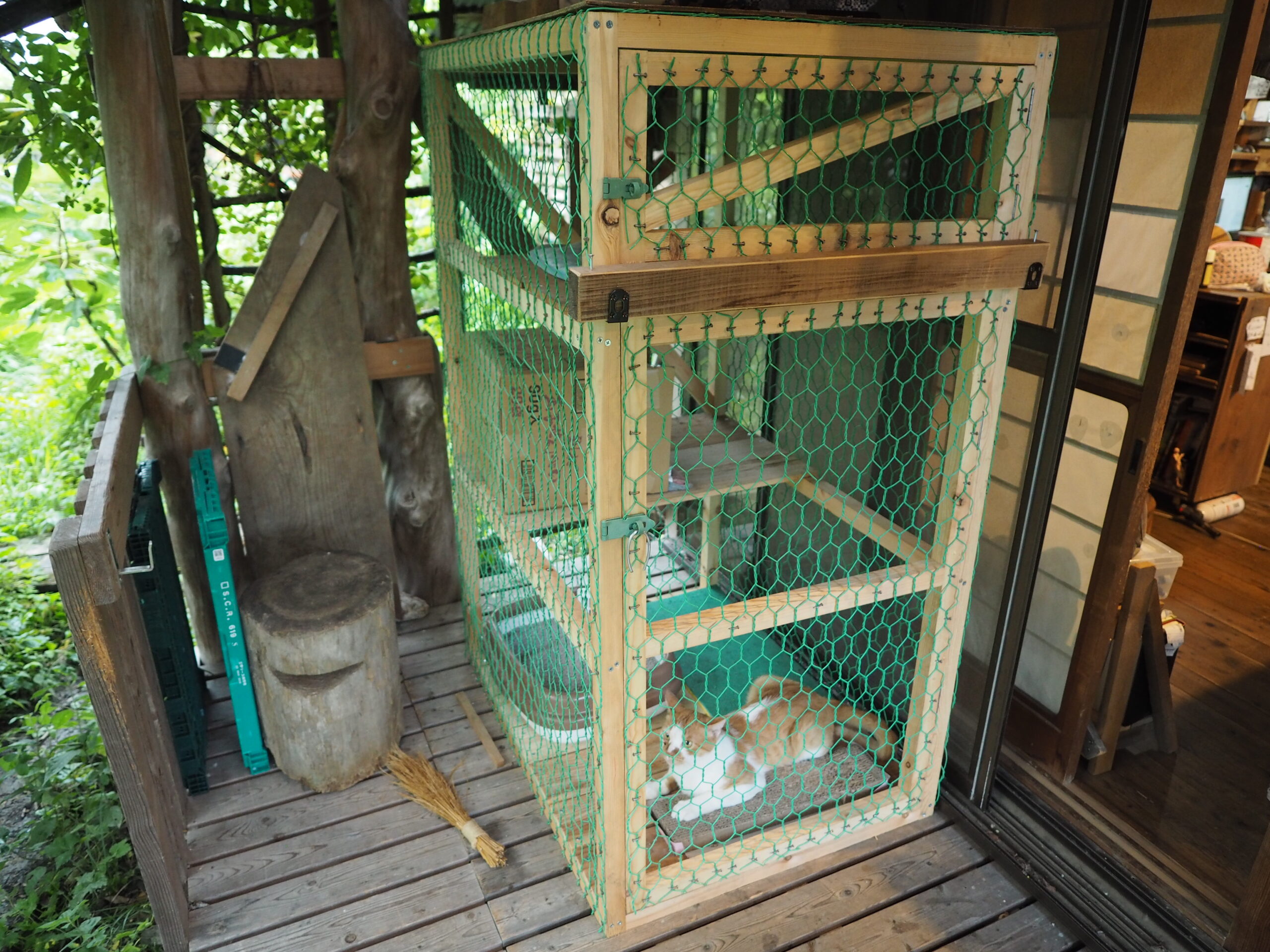 キャット ケージ 木製 キャットケージ キャットゲージ 木製 高さ120cm