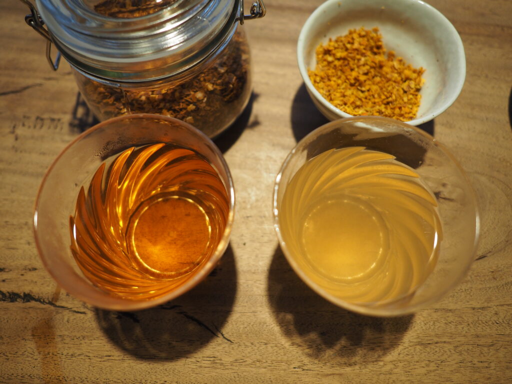 渋柿の皮で作ったお茶。