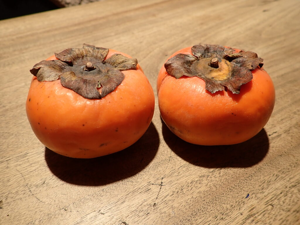 柔らかく熟した柿。