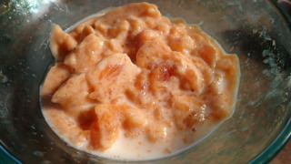 柿フルーチェの作り方。